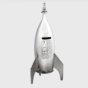 *NIB* Rocket Space Saver Piggy Bank Art Deco Spaceship Model